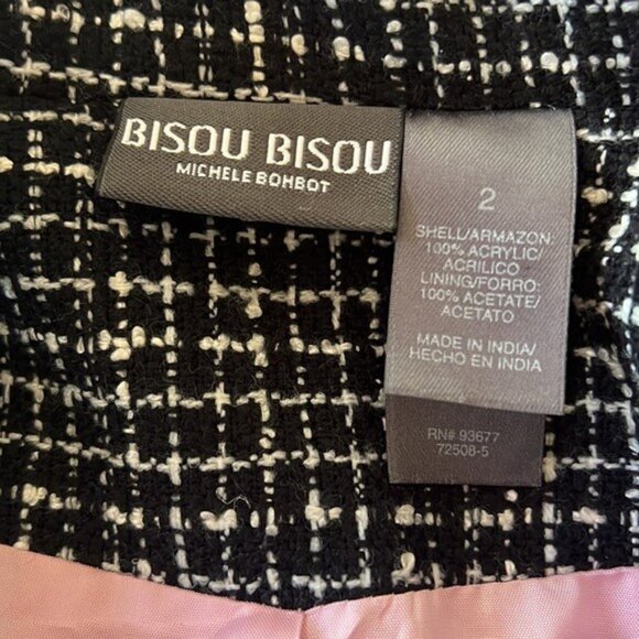 Bisou Bisou Blazer black and white tweed size 2 - Picture 9 of 9